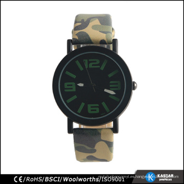 Reloj del ejército del reloj del ejército verde, reloj del cuarzo de la parte posterior del acero inoxidable para el deporte